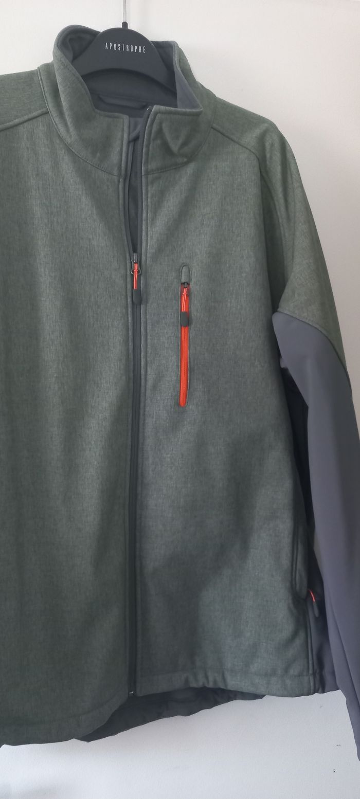 Blouson vert chiné et gris - photo numéro 4