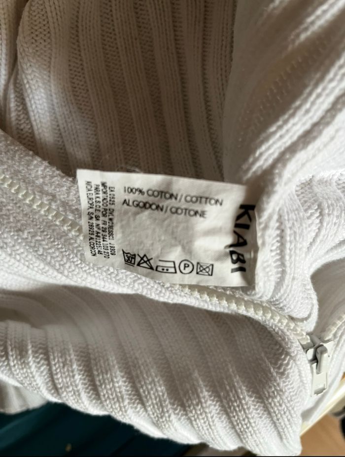Gilet blanc côtelé zippé Kiabi Free T.M TBE 🤍 - photo numéro 6