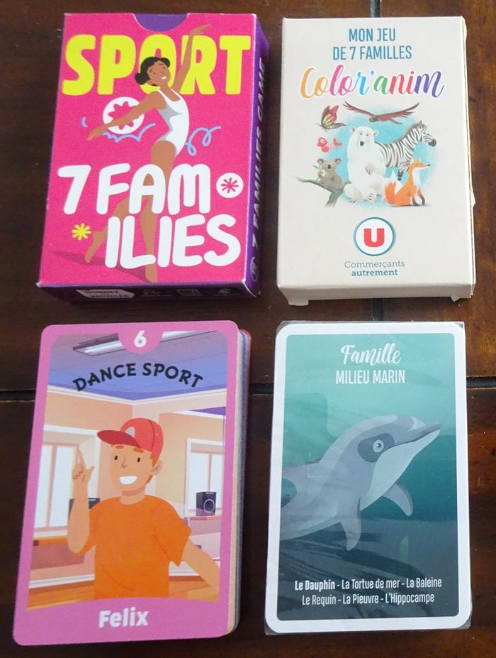 Lot de 2 jeux de 7 familles NEUFS
