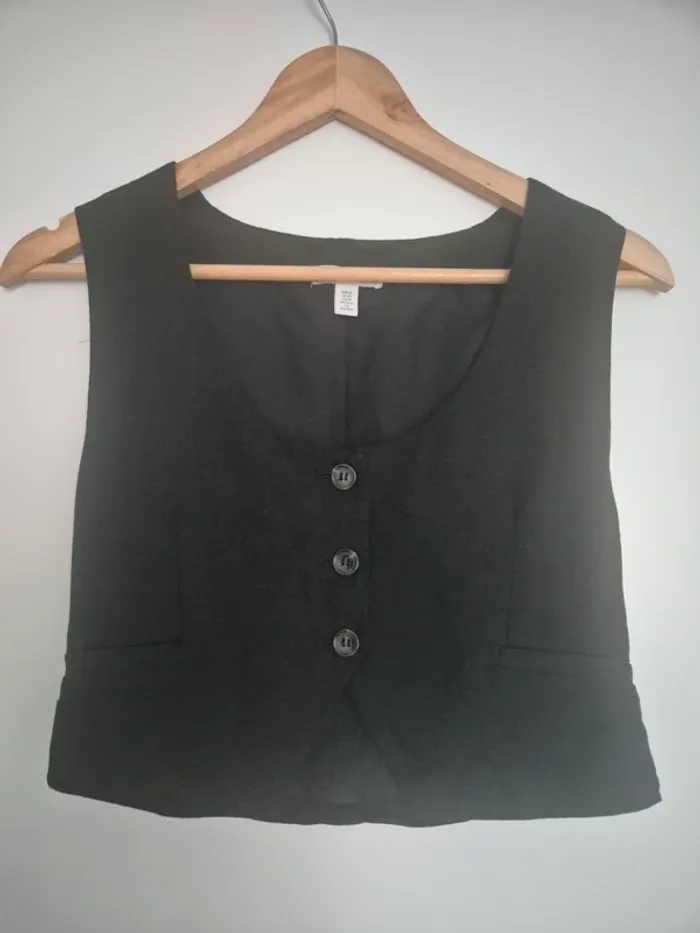 Gilet noir boutonné - H&M
