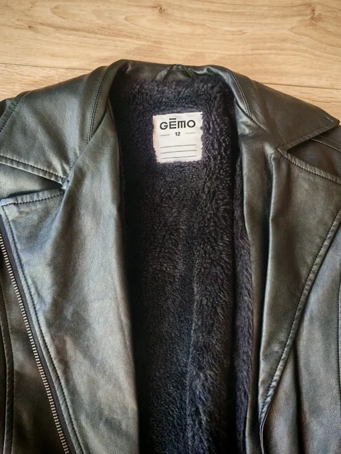 Veste Simili cuir gemo 12 ans  blouson zippé rock - photo numéro 3