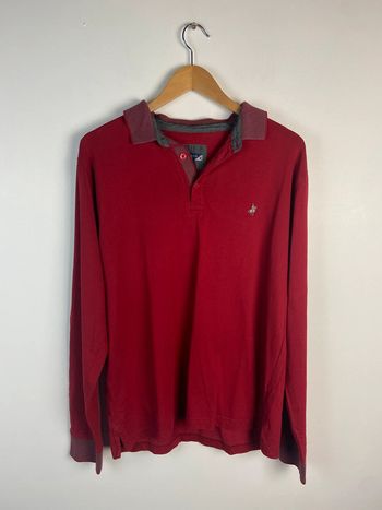 Polo rouge à manches longues Bayard taille XXL
