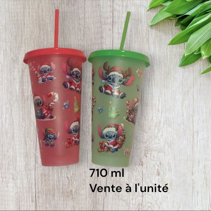 Grand gobelet à paille stitch disney Noël