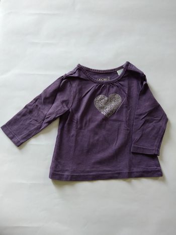 tee shirt violet okaidi fille 3 mois