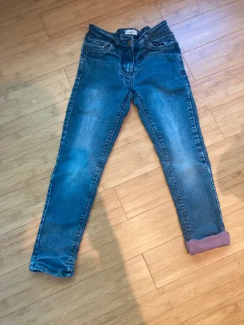 6 ans - pantalon matière jeans avec élastique de réglage et doublé intérieur