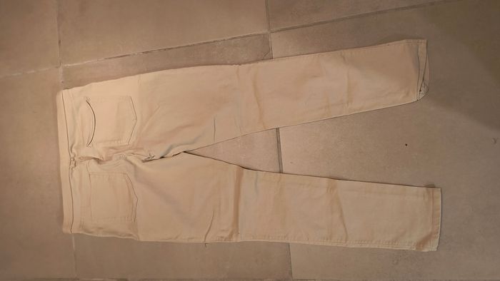 Jean beige comme neuf taille élastique et stretch - photo numéro 2
