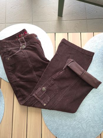 Pantalon velours 3/4