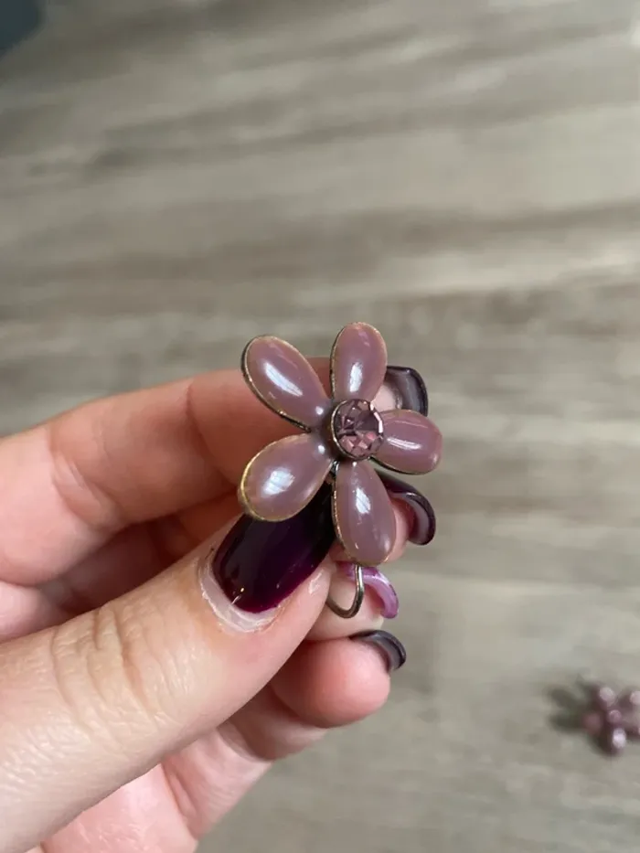 Boucles d’oreilles à fleurs vintage - photo numéro 2