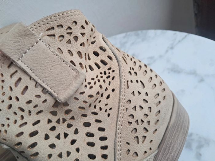 Bottines low boots beige en cuir P.36 - photo numéro 3