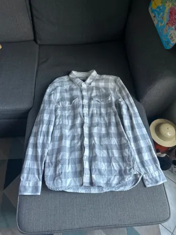 Chemise à carreaux homme, taille XL, celio