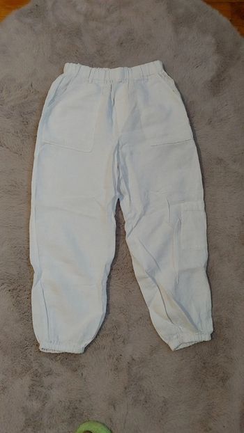 Pantalon en lin taille 11 12 ans 152 cm Zara blanc