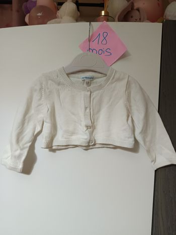Gilet court blanc 18 mois 