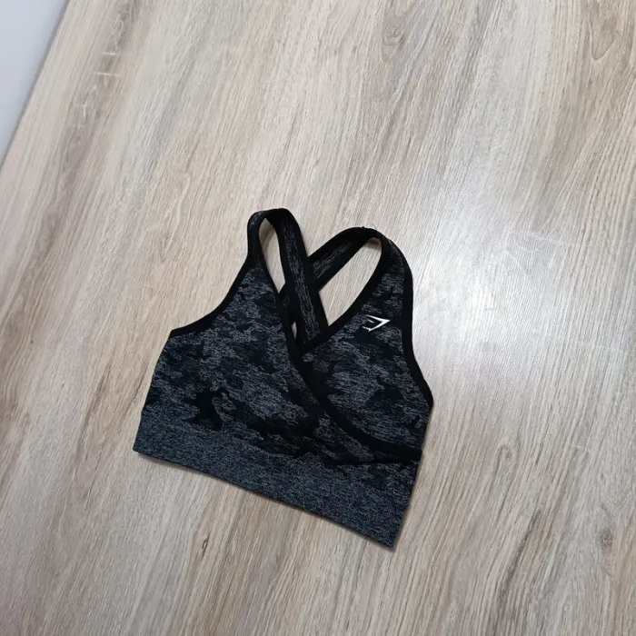 Brassière gymshark femme s camouflage noir gris - photo numéro 2