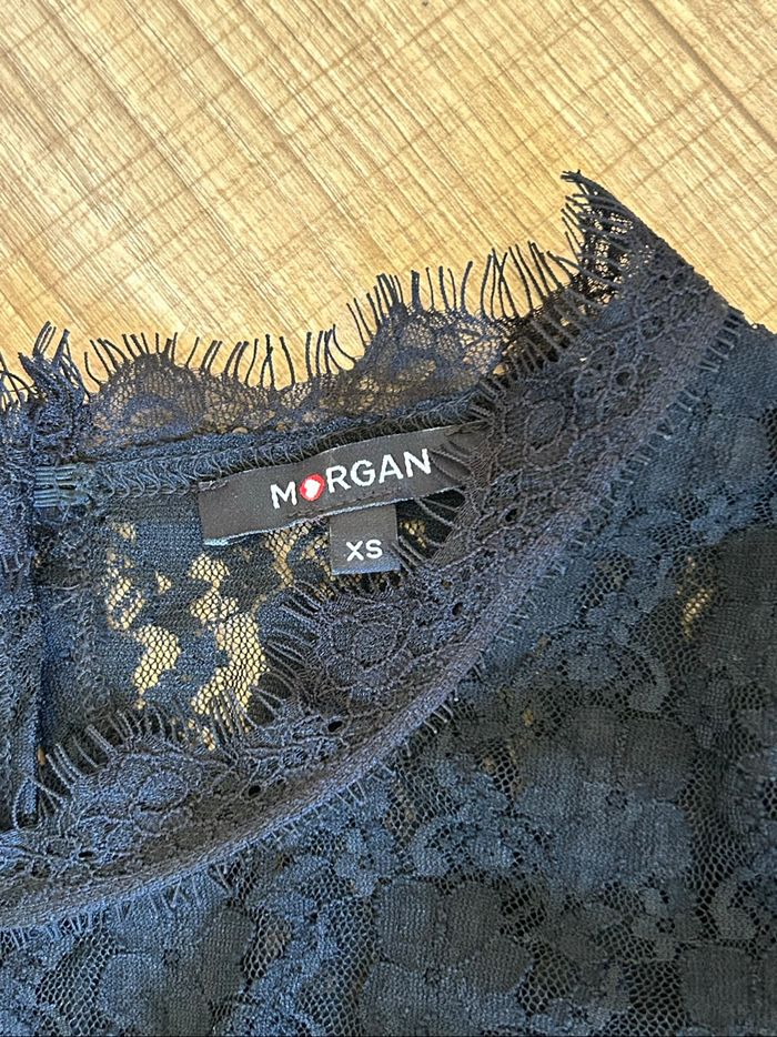 Robe bleue marine avec dentelle noire Morgan taille XS jamais portée - photo numéro 9