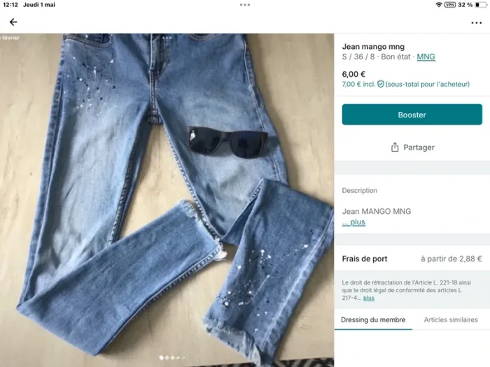 Jean mango effet destroy - photo numéro 6