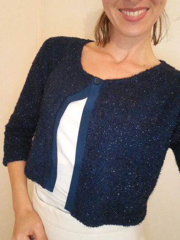 Gilet chic bleu marine T36
