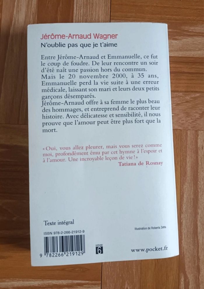 Livre " N'oublie Pas Que Je T'aime " de Jérôme-Arnaud Wagner 💕💐 - photo numéro 3