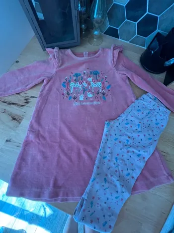 Pyjama chemise de nuit en velour + legging •  Sergent Major • 5 ans