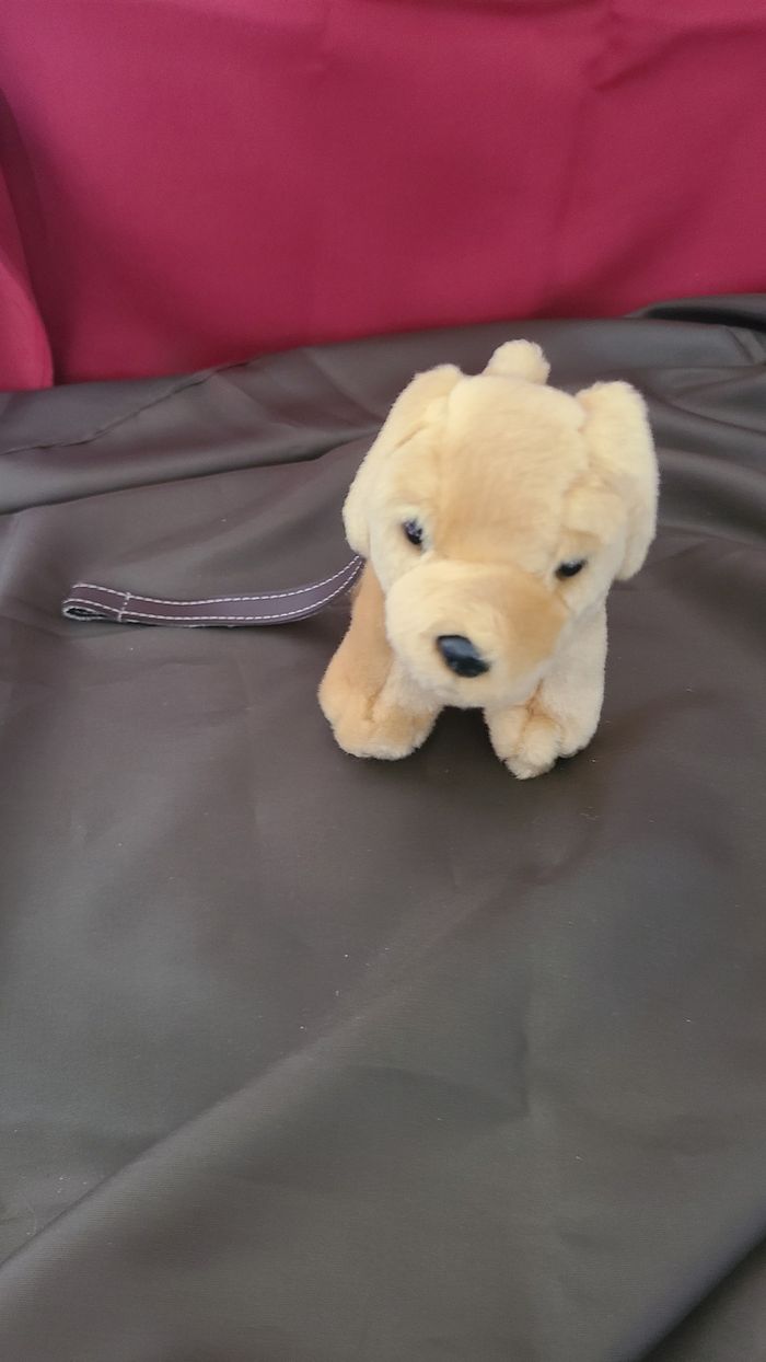 peluche chiot beige collier laisse keel toys - photo numéro 6