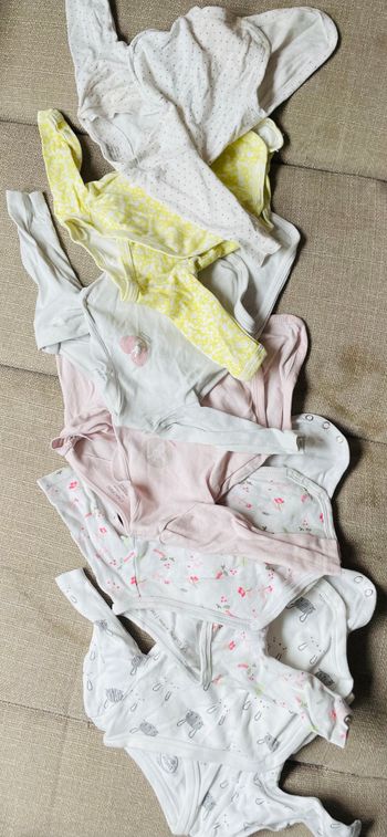 Lot de 5 bodies petite fille 1 mois