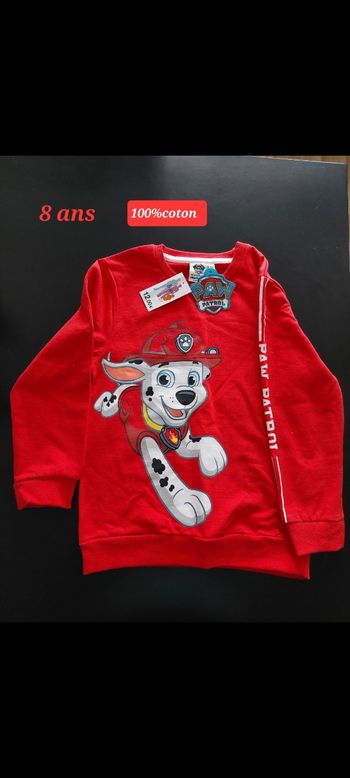 Pull Marcus pat Patrouille garçon 8ans