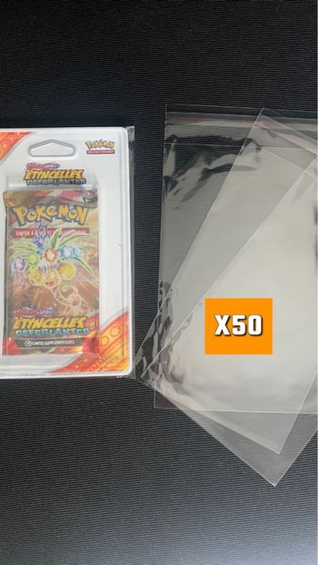 50 protections pour booster pokemon sous blister plastique