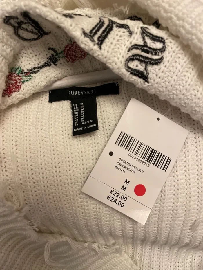 Pull court blanc Forever21 M - photo numéro 4
