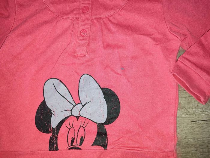 Sweat à capuche Minnie Disney 4 ans rouge - photo numéro 2