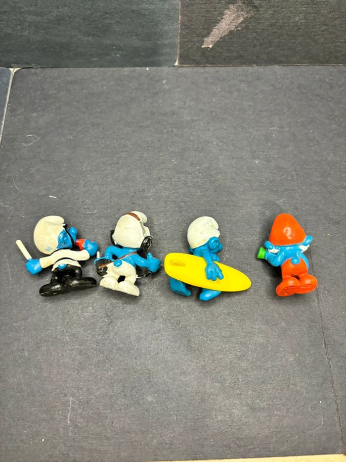 Lot de 4 figurines schtroumpfs peyo schleich occasion vintage - photo numéro 4