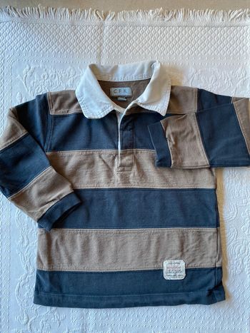 Polo rayé marine marron CFK / Monoprix 3 ans