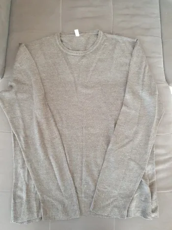 Pull col rond gris Tex