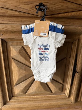 Lot de 3 bodies - Gemo - 1 mois
