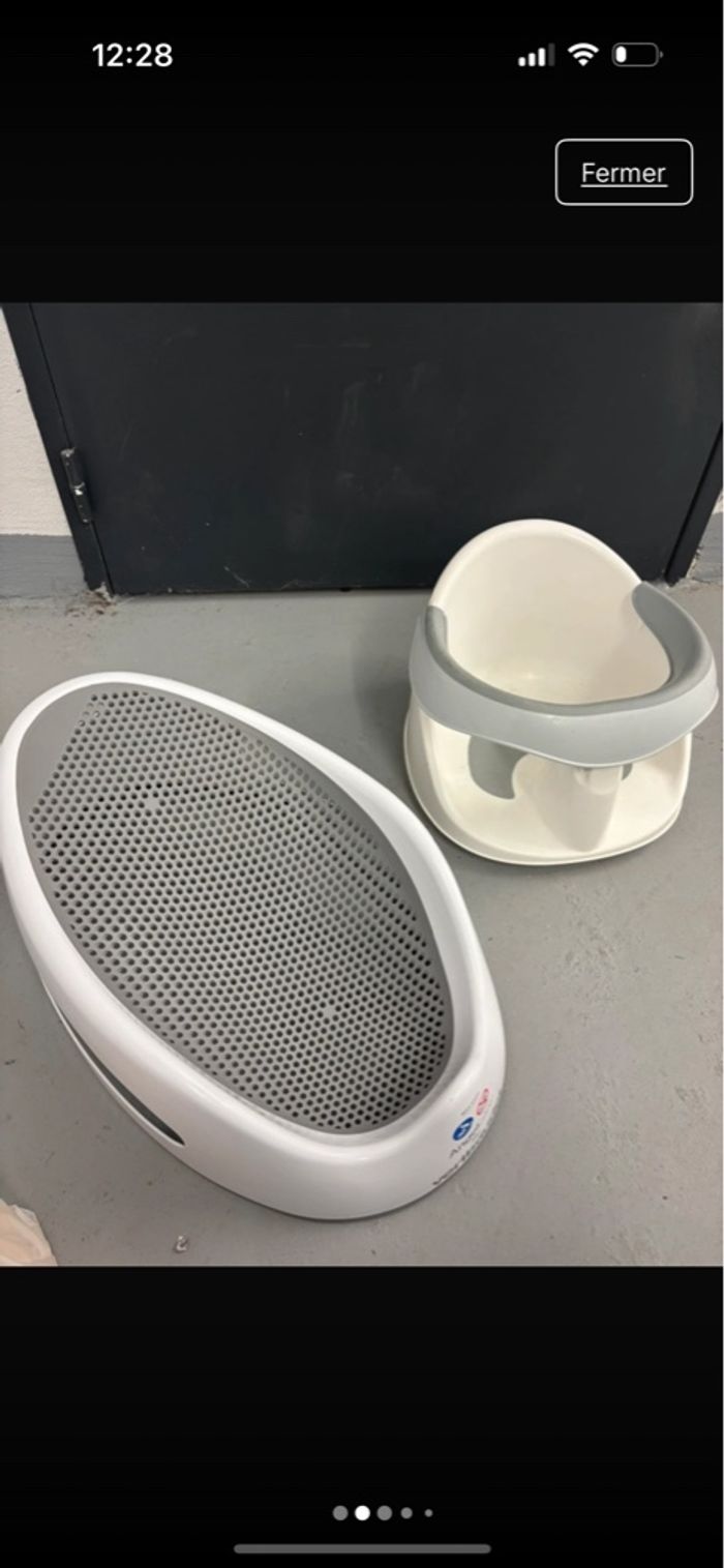 Lot transat de bain et fauteuil de bain