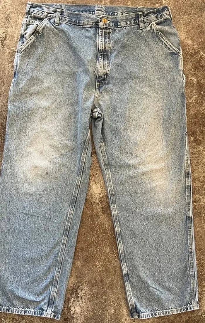 Jean coton bleu droit homme Carhartt W42 L32 Pantalón recto hombre dritti uomo Gerade Herren - photo numéro 2