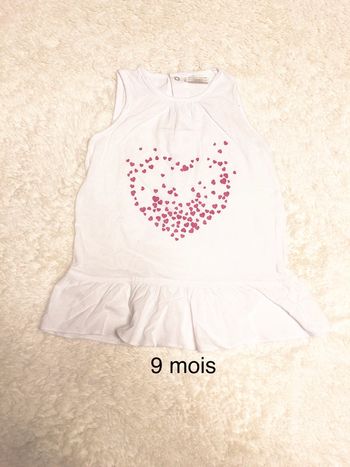 Robe blanche coeurs légère 9m