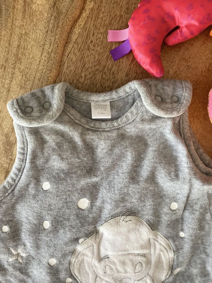 Gigoteuse grise motif Dumbo touché velours coton 0/6 mois Disney Baby - photo numéro 3