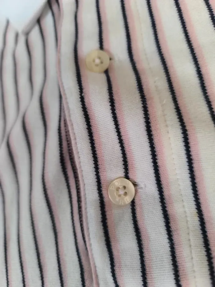 Polo Ralph Lauren homme L extra long vintage rayures verticales excellent état sauf une tache devant - photo numéro 6