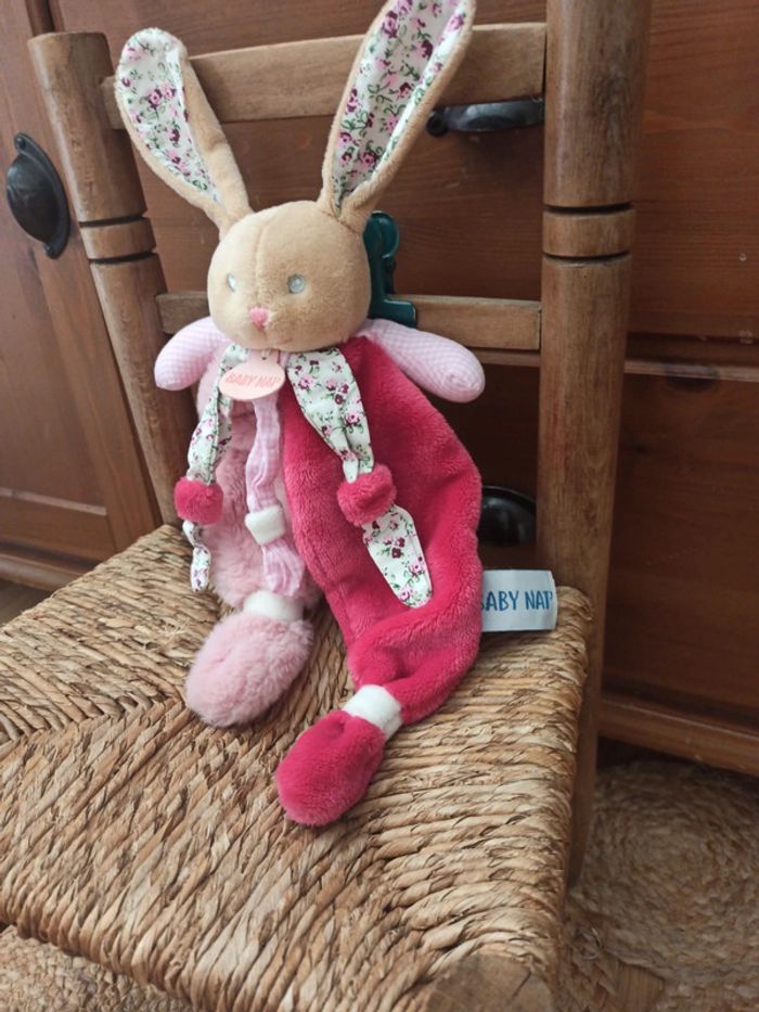 Doudou lapin rose baby nat tbe - photo numéro 3