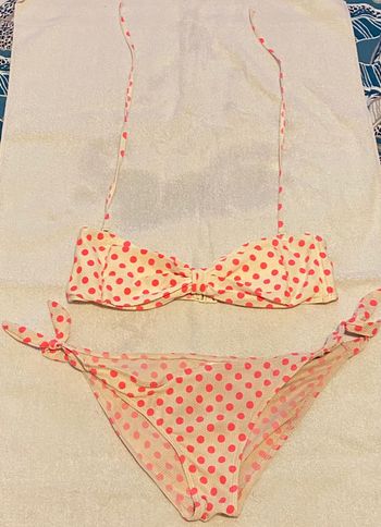 À donner - Maillot de bain blanc à pois rose New Look 42