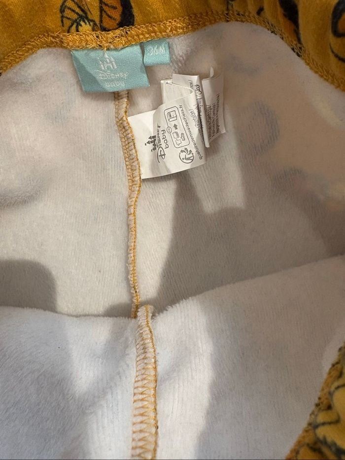 Pantalon/training molletonné moutarde/noir Simba Disney baby 36 mois - photo numéro 3