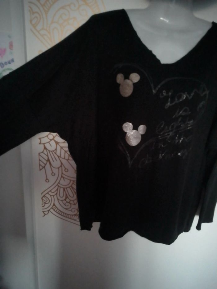 Pull noir Mickey pailleté taille 44 - photo numéro 4