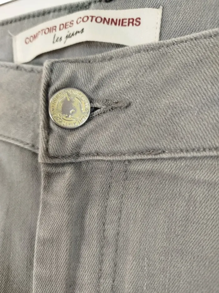 Jean slim gris Comptoir des Cotonniers - Taille 40 - Patch jaune signature A606 - photo numéro 7