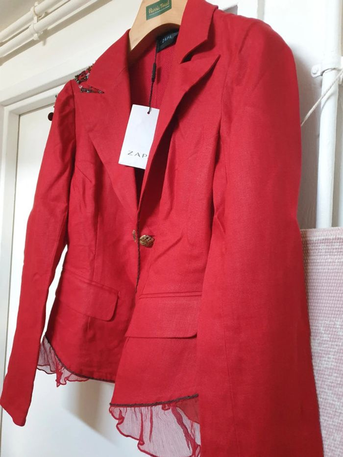 Veste Blazer Soie et Lin Zapa Taille 36