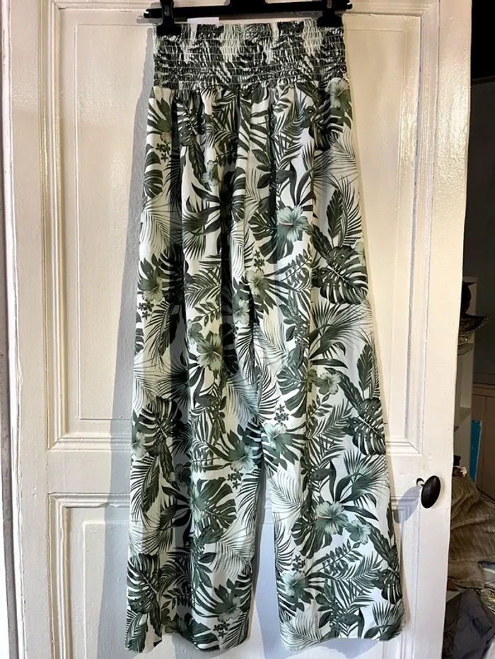 Pantalon fluide été fleurie taille unique