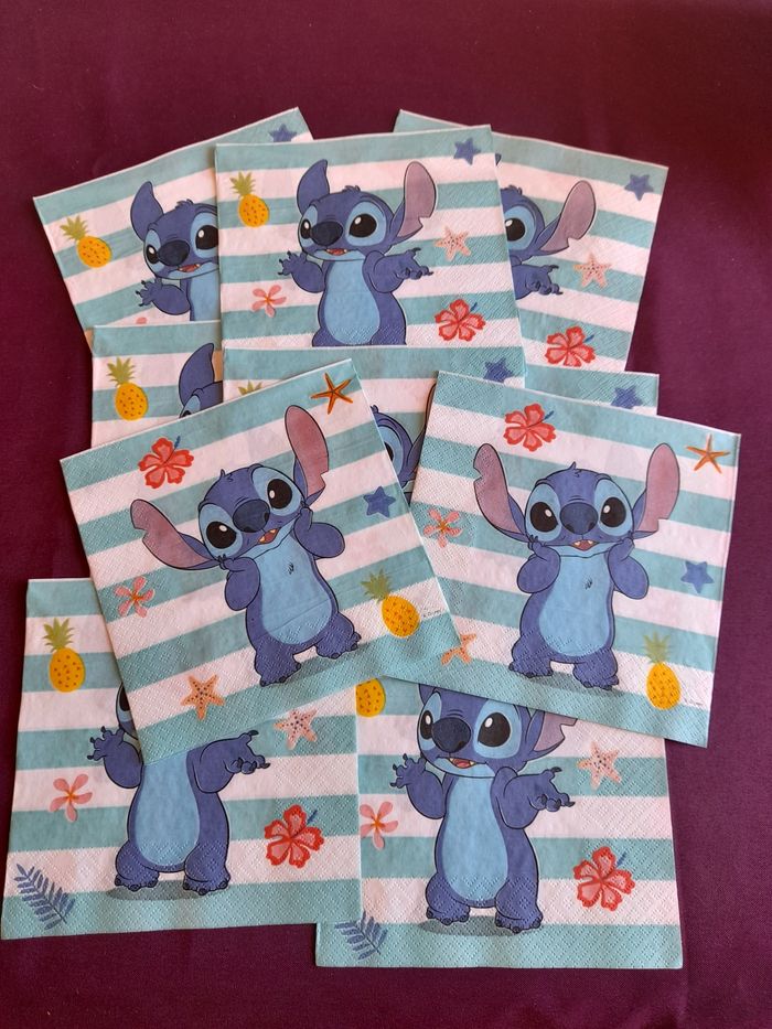 Serviette stitch disney x10 - photo numéro 2