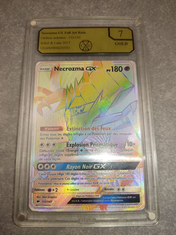 Carte pokémon necrozma gx rainbow soleil et lune ombres ardentes cgs 7