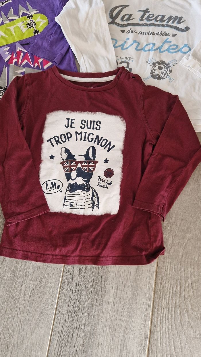 Lot de 3 tee shirt manche longue + 2 chemises taille 4 ans - photo numéro 4