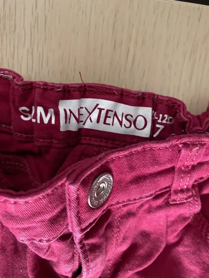 Pantalon jean slim étoile bordeaux in extenso 7 Pantacourt ans legging bleu - photo numéro 4