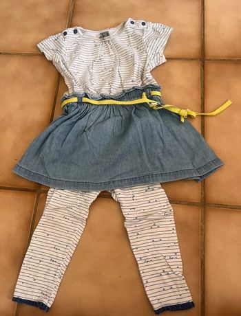 Tenue tape à l’œil 18 mois marinière cœur love