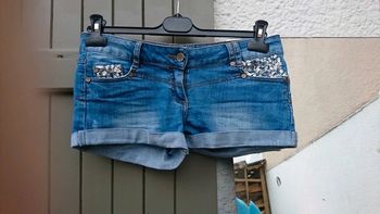 Short en jean pailleté T34 neuf